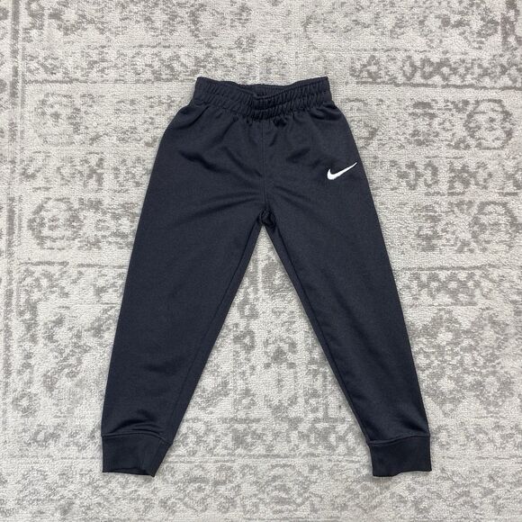 Nike Dri Fit Sweatpants Kids Black Long Pants Elastic Waist Youth Size 6 Medium - Picture 1 of 5